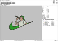 Swoosh Hiphop Embroidery File 6 sizes