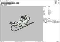 Swoosh Jean Claude Embroidery File 6 sizes