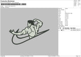 Swoosh Jean Claude Embroidery File 6 sizes