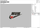 Swoosh Mum Embroidery File 6 sizes