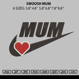 Swoosh Mum Embroidery File 6 sizes