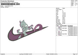 Swoosh Mewtwo Embroidery File 6 sizes