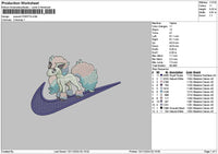 Swoosh Ponyta Embroidery File 6 sizes