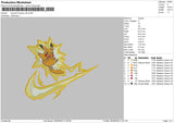 Swoosh Pikachu V03 Embroidery File 6 sizes