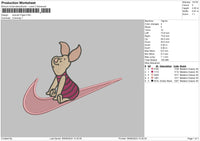 Swoosh Piglet 01 Embroidery File 6 sizes