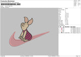 Swoosh Piglet 01 Embroidery File 6 sizes