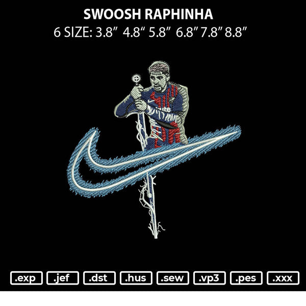 Swoosh Raphinha Embroidery File 6 sizes