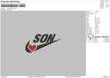 Swoosh Son Embroidery File 6 sizes