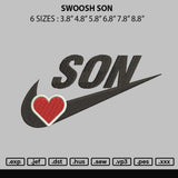 Swoosh Son Embroidery File 6 sizes