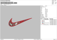 Swoosh Spiderman Embroidery File 4 size