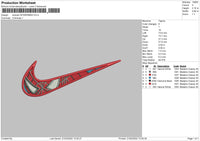 Swoosh Spiderman Embroidery File 4 size