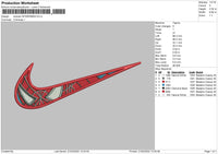 Swoosh Spiderman Embroidery File 4 size