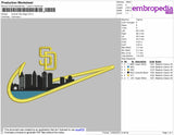 Swoosh San Diego Embroidery File 4 size