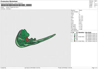 Swoosh Treecko Embroidery File 6 sizes