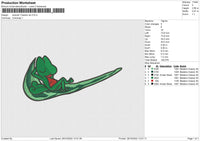 Swoosh Treecko Embroidery File 6 sizes