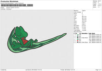 Swoosh Treecko Embroidery File 6 sizes