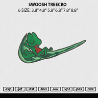 Swoosh Treecko Embroidery File 6 sizes