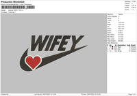 Swoosh Wifey Embroidery File 6 sizes