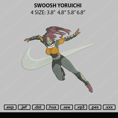 Swoosh Yoruichi Embroidery File 4 size