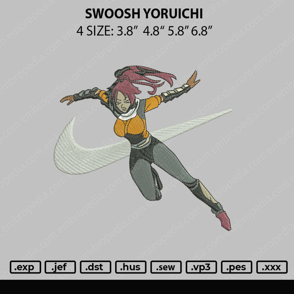 Swoosh Yoruichi Embroidery File 4 size