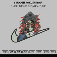 Swoosh Kokushibou Embroidery File 6 sizes