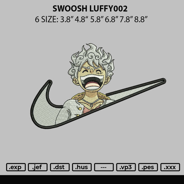 Swoosh Luffy002 Embroidery File 6 sizes