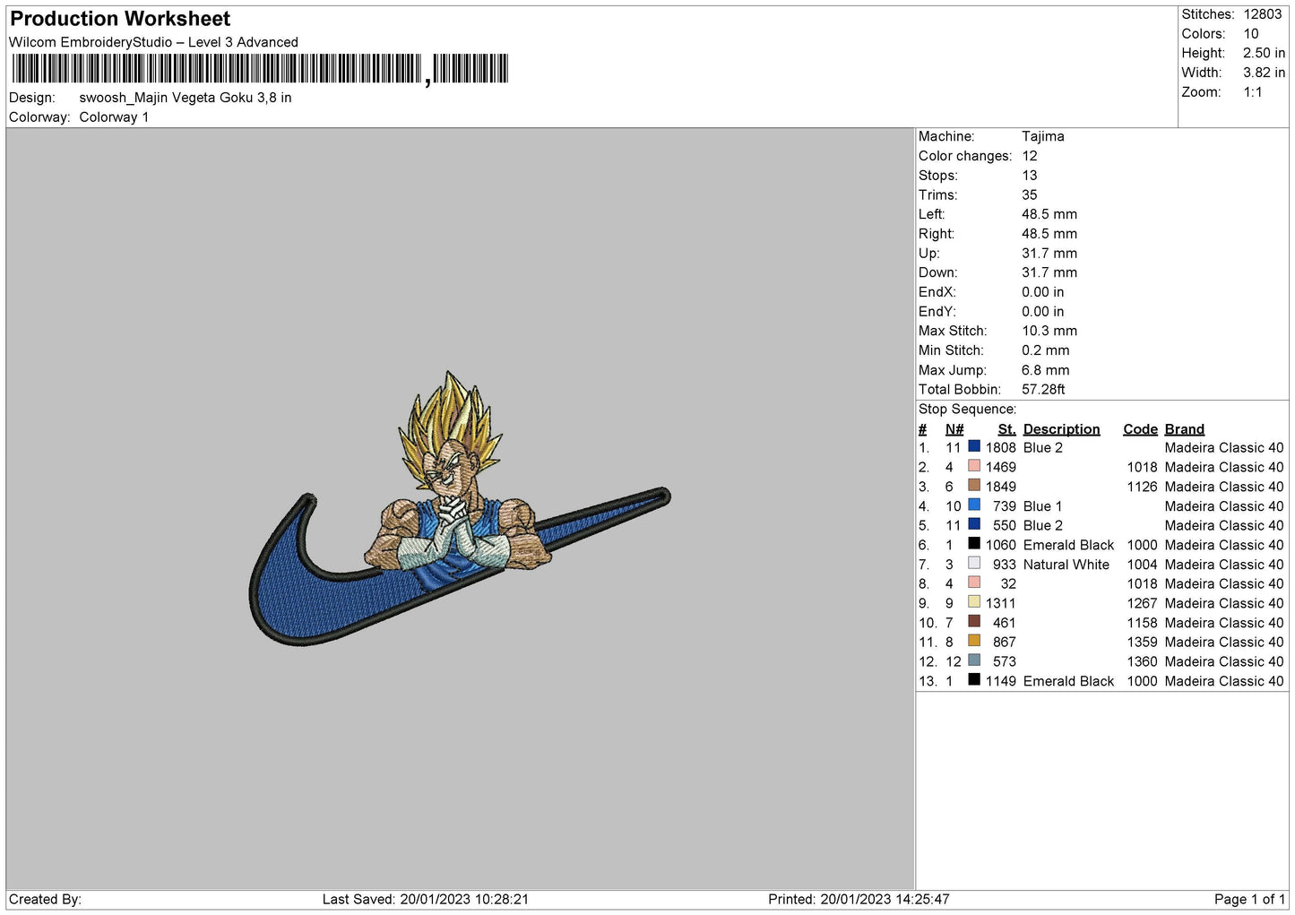 Swoosh Majin Vg Embroidery File 6 sizes