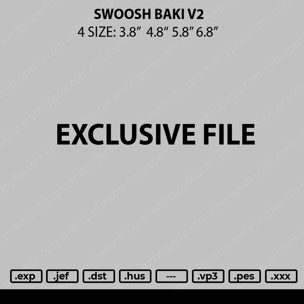 Swoosh Baki V2 Embroidery File 4 sizes