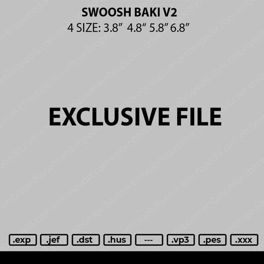 Swoosh Baki V2 Embroidery File 4 sizes