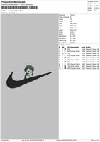 Swoosh Dog V7 Embroidery File 4 size