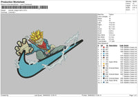 Swoosh Dragon Ball Z Embroidery File 4 size