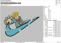 Swoosh Dragon Ball Z Embroidery File 4 size