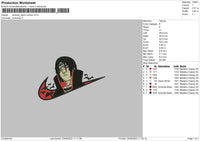 Swoosh Itachi Uciha Embroidery File 4 size