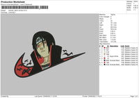 Swoosh Itachi Uciha Embroidery File 4 size