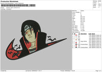 Swoosh Itachi Uciha Embroidery File 4 size