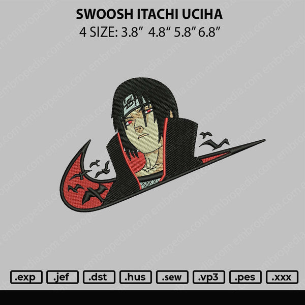 Swoosh Itachi Uciha Embroidery File 4 size