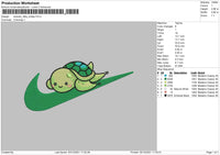 Swoosh Little Turtles Embroidery File 4 size