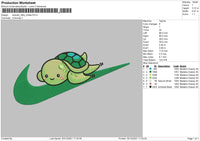 Swoosh Little Turtles Embroidery File 4 size