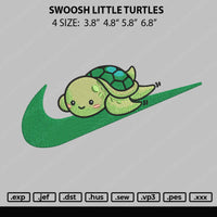 Swoosh Little Turtles Embroidery File 4 size