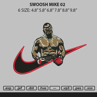 Swoosh Mike 02 Embroidery File 6 sizes