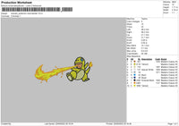 Swoosh Pokemon Charmander Embroidery File 6 sizes