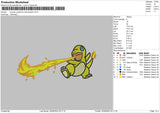 Swoosh Pokemon Charmander Embroidery File 6 sizes