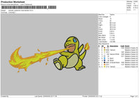 Swoosh Pokemon Charmander Embroidery File 6 sizes