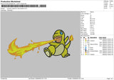 Swoosh Pokemon Charmander Embroidery File 6 sizes