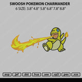 Swoosh Pokemon Charmander Embroidery File 6 sizes