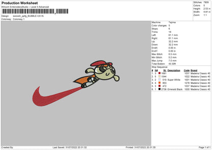 Swoosh PPFG Blossom Embroidery File 4 sizes