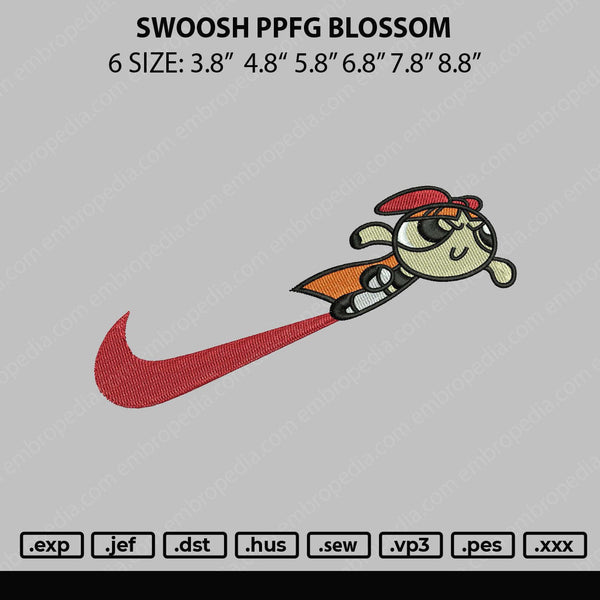 Swoosh PPFG Blossom Embroidery File 4 sizes