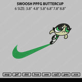 Swoosh PPFG Buttercup Embroidery File 6 sizes