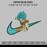 Swoosh Goku Blue Embroidery File 6 sizes