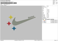 Swoosh Steelers Embroidery File 4 size